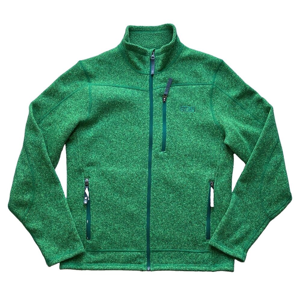 Stio Wilcox Jacket Men's Small Green Hiking Full Zip Fleece Sweater Gorpcore